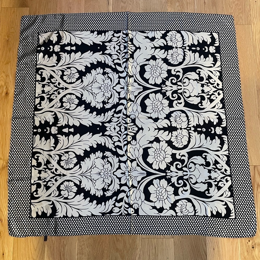 Vintage MOSI Satin Scarf Floral Design